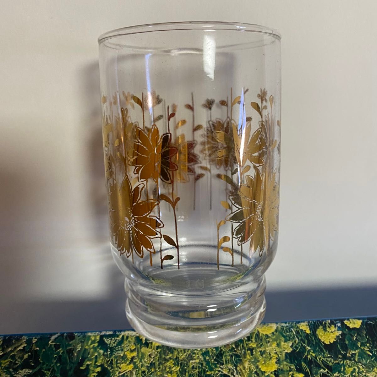 昭和レトロ グラス 花柄 レトロポップ ガラスコップ