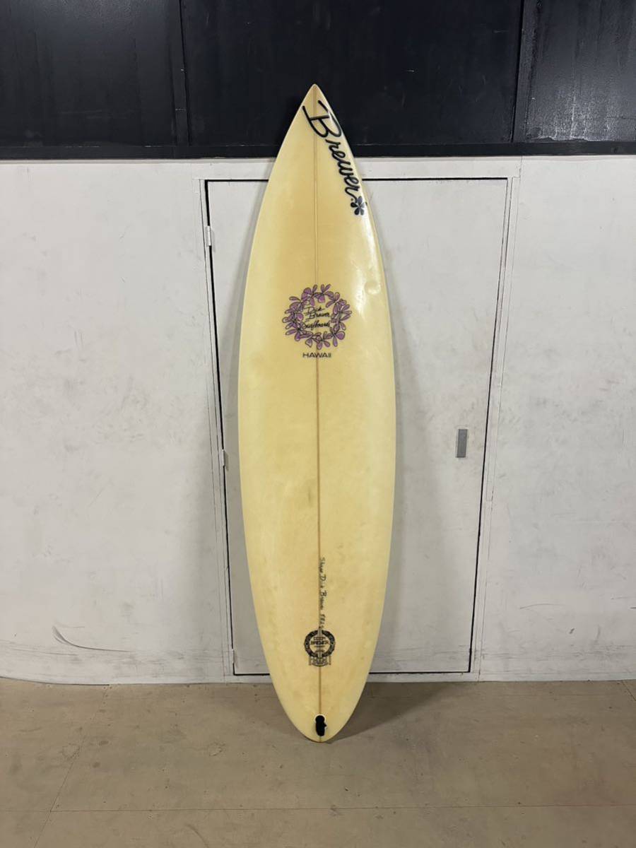 名匠DICK BREWER surfboard ディックブリューワー　本人シェイプ　セミガン　6.2 激レア　当時物　中古　ヴィンテージ サーフボードハワイ_画像1