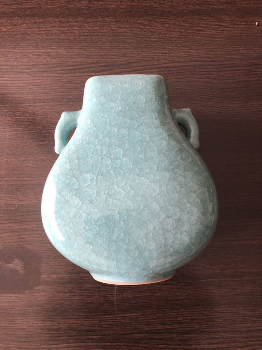  популярный товар Tachikichi .. 9 -слойный селадон уголок есть синий фарфор ваза ваза для цветов . цветок входить керамика 