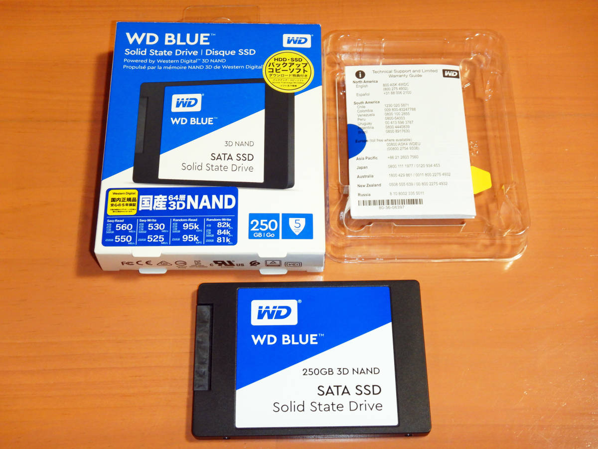 WesternDigital WD Blue SATA6接続 2.5型SSD 250GB WDS250G2B0A_画像3