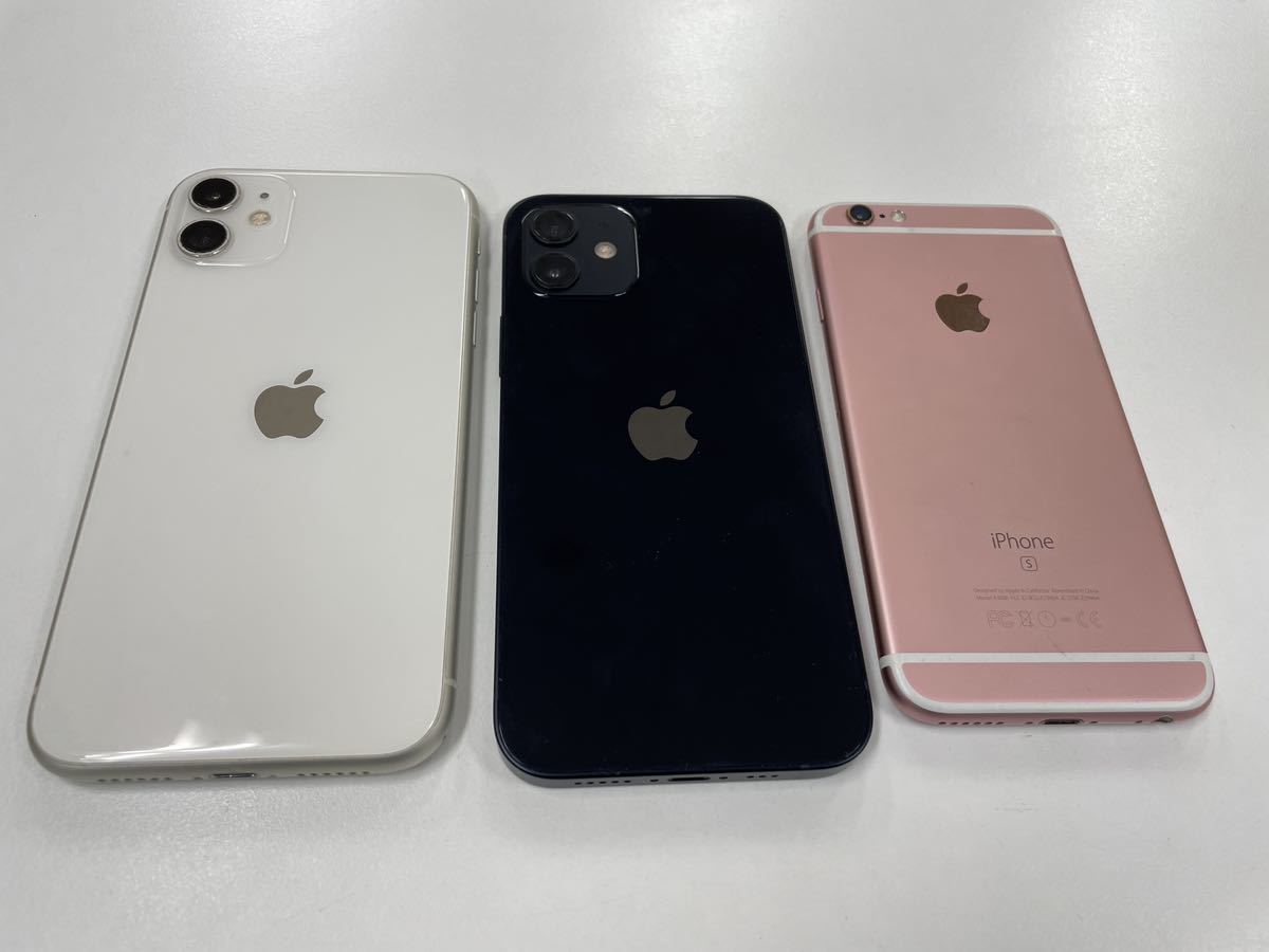 ジャンク品 3台セット◆SIMフリー iPhone12 128GB/iPhone11 64GB/iPhone6s 64GB 初期化OK 本体◆破損訳あり 送料無料_画像2