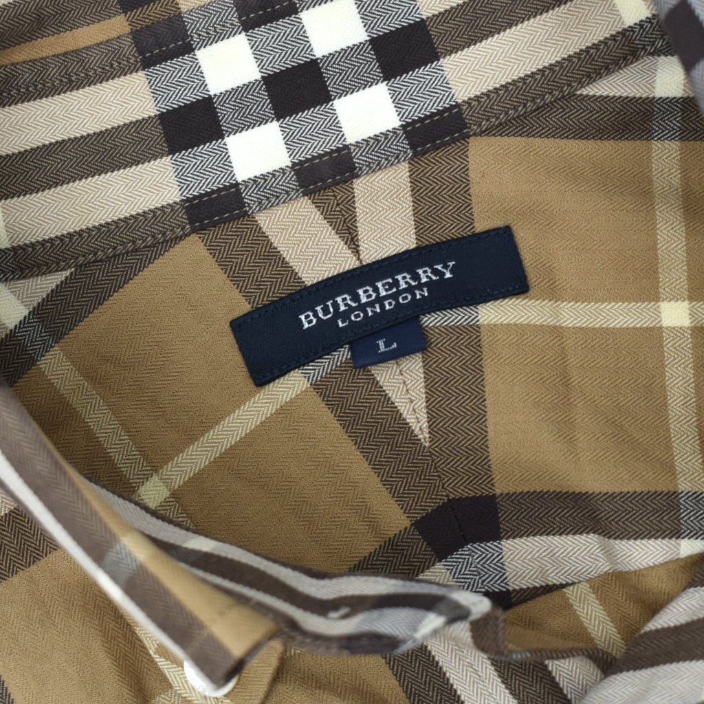 美品 BURBERRY LONDON バーバリー ノバチェック シャツ ボタンダウン 日本製 三陽商会 size.L _画像8