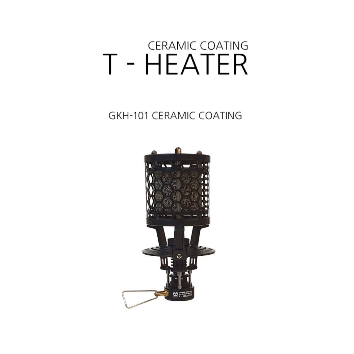 GASWARE T-HEATER セラミックブラック 小型 ガスストーブ コンパクト ストーブ OD缶 キャンプ アウトドア