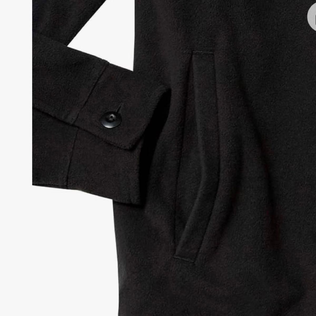 メンズ トップス フリース ジャケット ブラック 長袖 上着 厚手 シャツ ユニセックス レディース 男女兼用 シンプル アウター