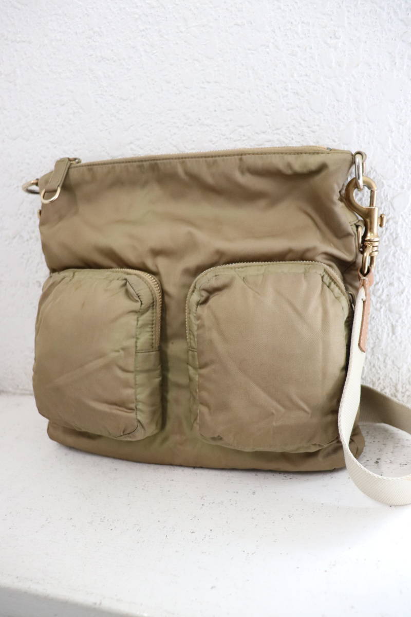  быстрое решение 2000 год первый голова miumiu MiuMiu Archive 2WAY цельный карман Mini сумка на плечо шлем сумка милитари сумка хаки 