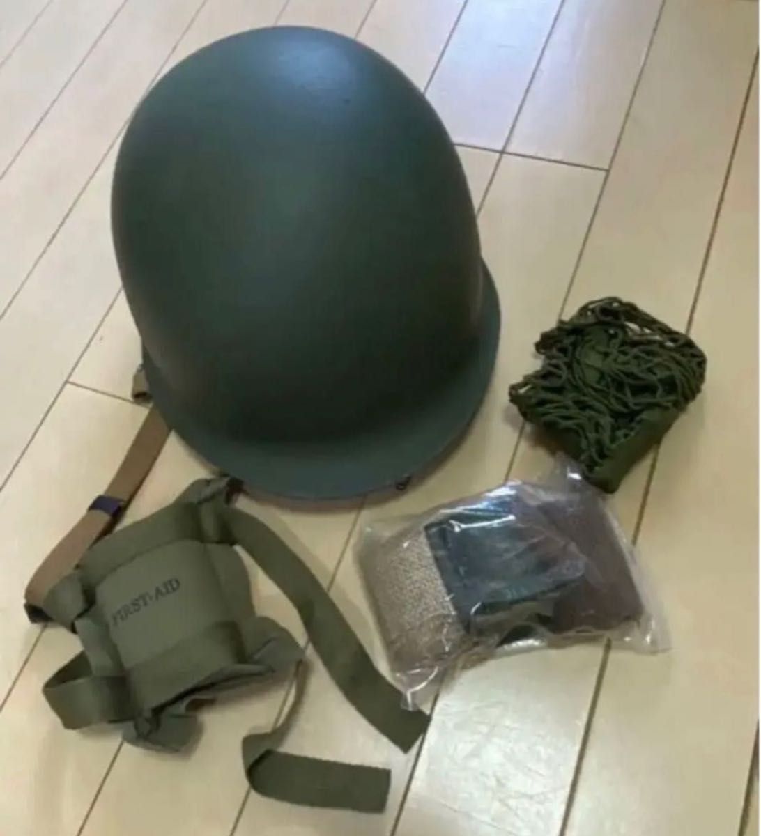 第二次世界大戦 アメリカ軍 空挺部隊隊員 M1Cヘルメットセット（レプリカ）101空挺師団　82空挺師団　落下傘　パラシュート