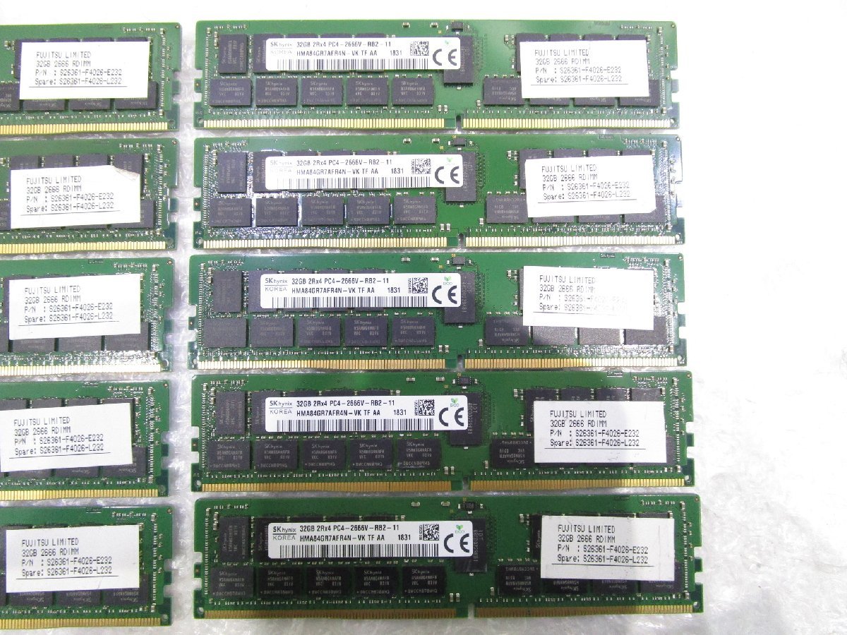 ★SK hynix HMA84GR7AFR4N-VK 32GB 10枚セット 合計320GB PC4-2666V-RB2-11 DDR4 メモリ ジャンク w13015_画像3