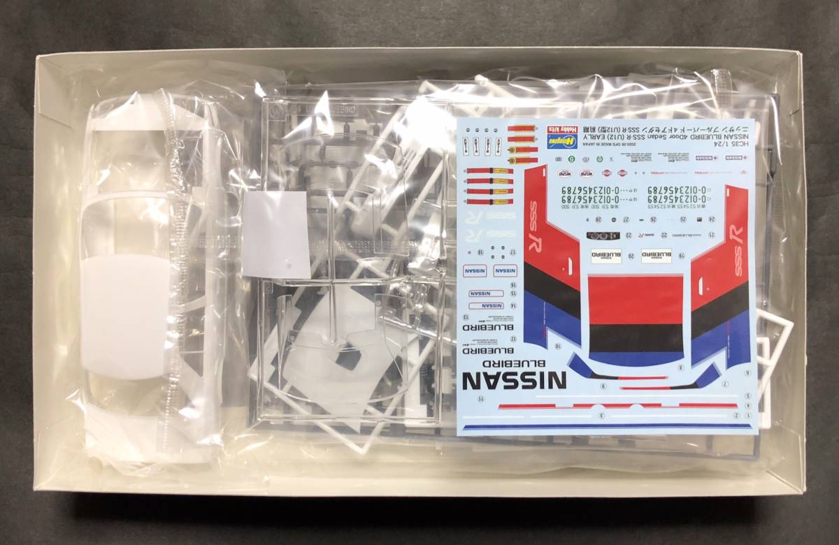 @中古絶版模型堂 ハセガワ 1/24 日産ブルーバード4ドアセダンSSS-R U12型 前期 1987 日産 ニッサン ブルーバード 4ドア セダン SSS-R_画像2