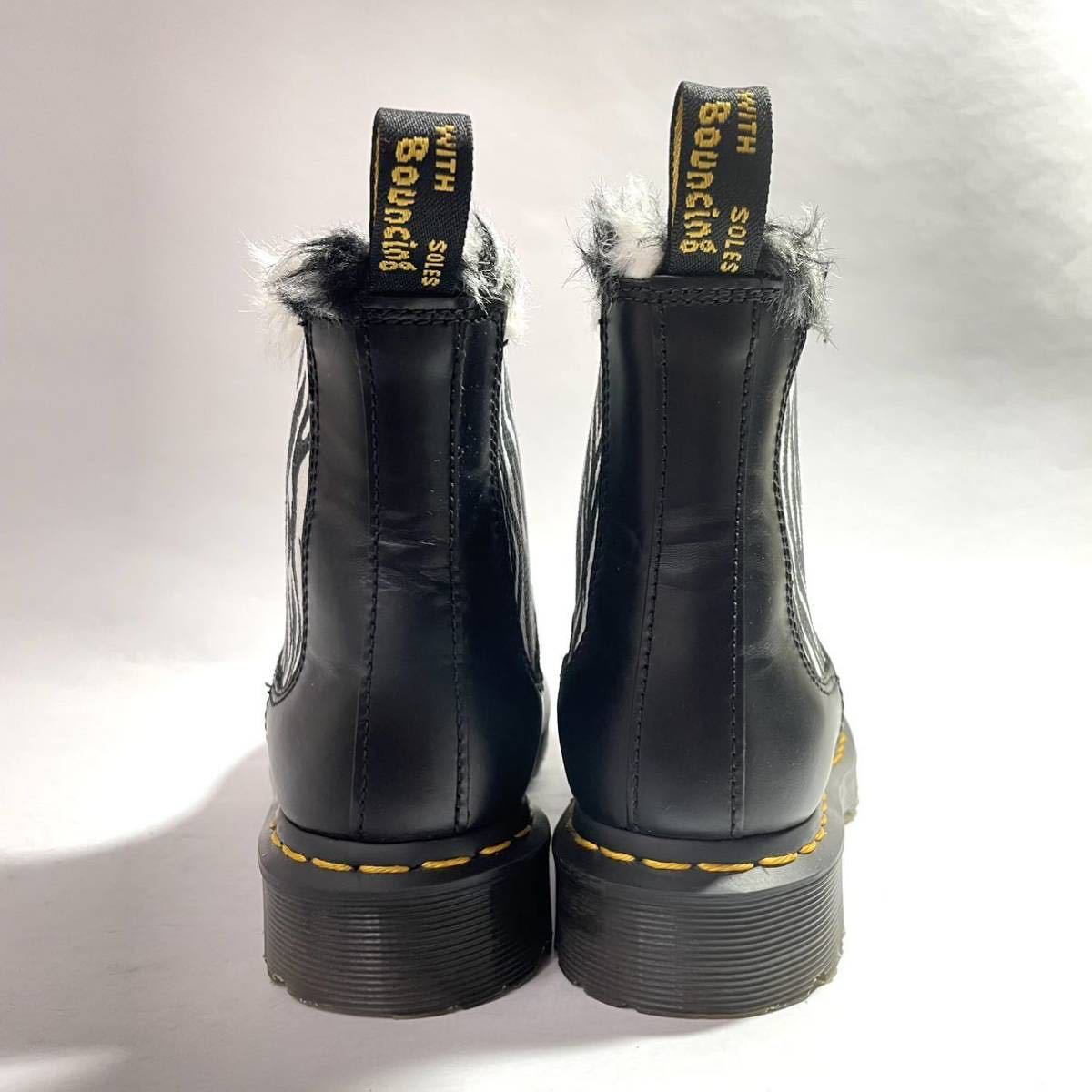 Dr.Martens 2976 LEONORE ドクターマーチン レオノーレ チェルシーブーツ サイドゴアブーツ ゼブラ柄 内ファー UK4 レディース 正規品_画像5