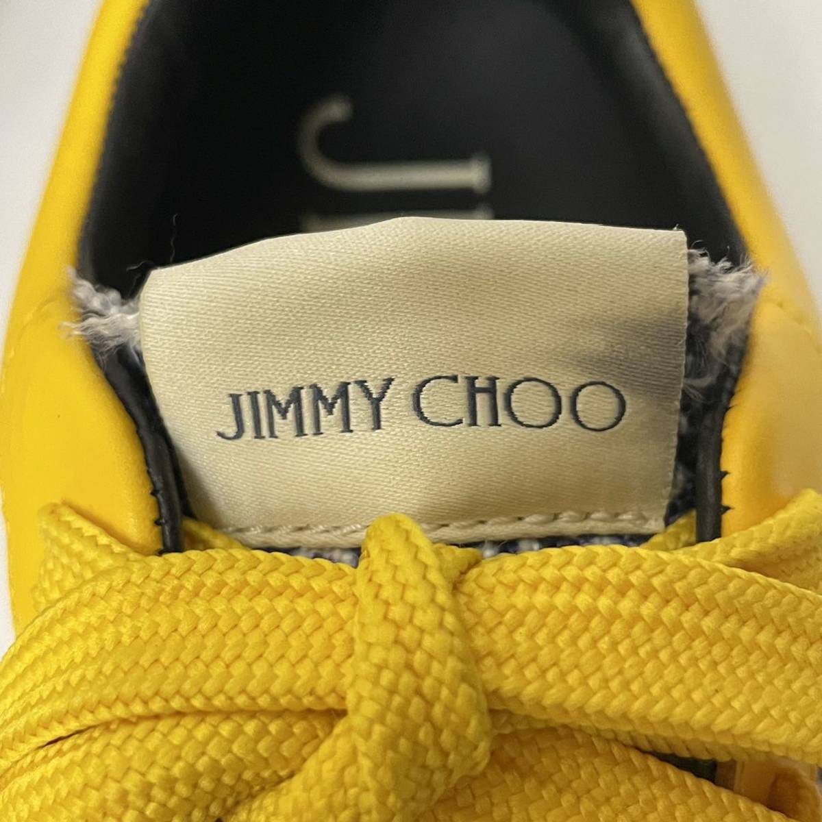 JIMMY CHOO DIAMOND x TRAINER ジミーチュウ ダイヤモンド トレーナー スニーカー 厚底 メンズ42 イエロー JCL017M 正規品_画像8