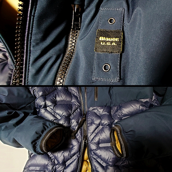 極美品☆Blauer. フーデッドダウンジャケット 希少XL ネイビー _画像6