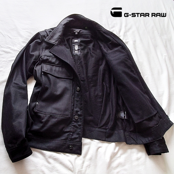 超美品☆G-STAR RAW デニムミリタリージャケット 黒 XL_画像1