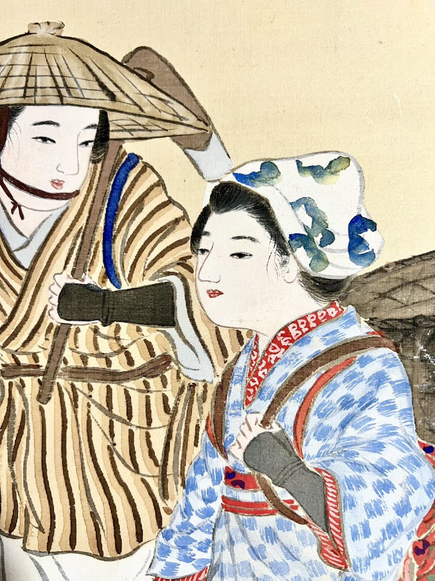 [ copy ] [S8]. tree . sound [ agriculture house . sisters ] silk book@ beauty picture history manners and customs . portrait painting Japanese picture picture hanging scroll 