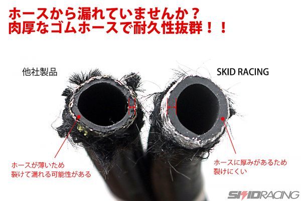 超高品質 AN6 ステン メッシュホース 1m～切り売り SKID RACING 柔軟 耐圧 オイルクーラー 燃料 エンジンオイル スキッドレーシング :63 A2の画像2