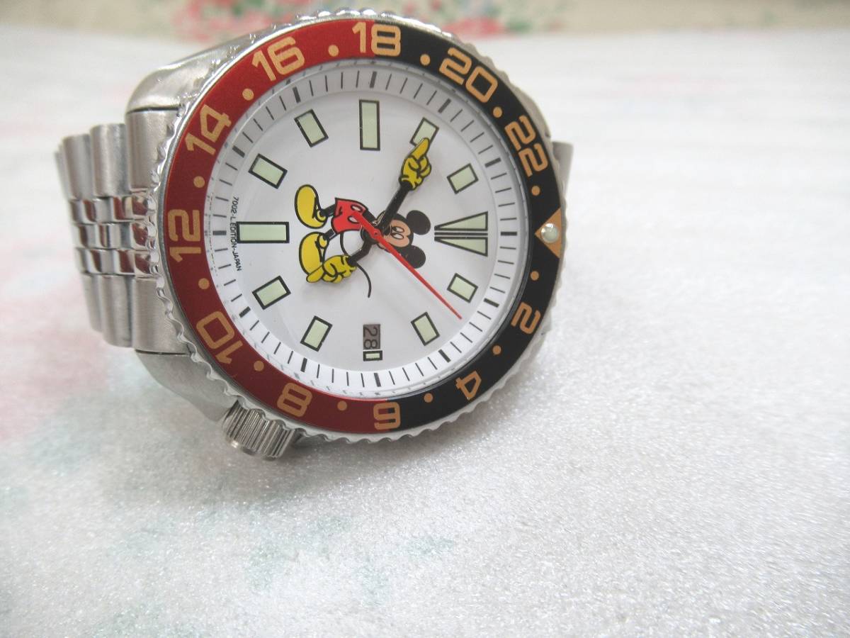 極希少　良品☆SEIKO セイコーダイバー　ディズニー　ミッキー マウス　自動巻き　腕時計　7002－7000　　Mickey Mouse Disney　ダイバー_画像7