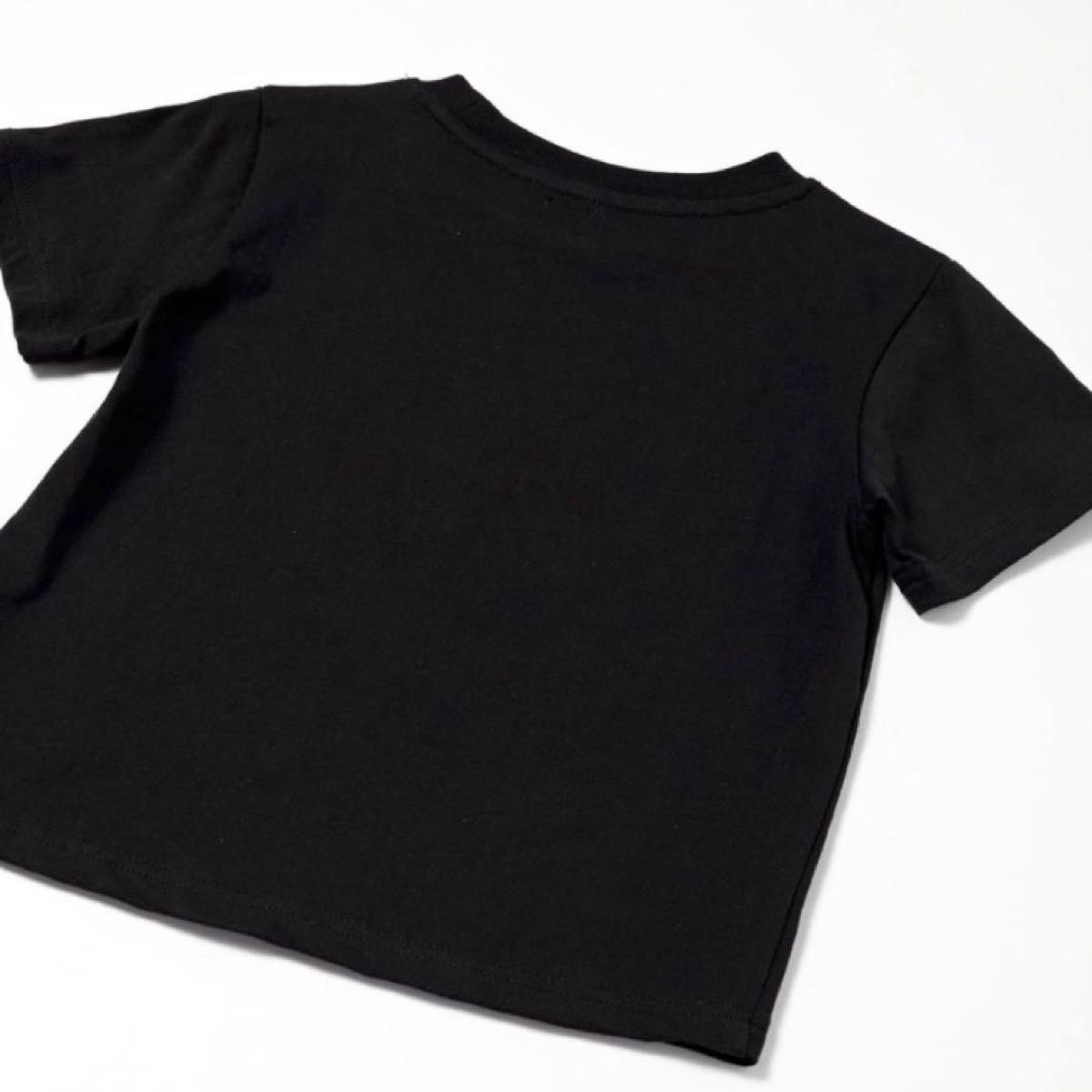 LOOK by BEAMS mini スプレー ロゴ Tシャツ ユニセックス 子供 キッズ 男の子 女の子 男女兼用 ブラック 黒