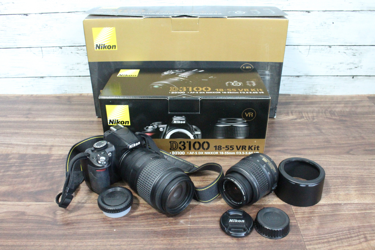 【ト長】Nikon ニコン D3100 デジタル一眼レフカメラ デジカメ レンズ 55-300mm 1:4.5-5.6 18-55mm 1:3.5-5.6 箱付き IA250IOE40_画像1