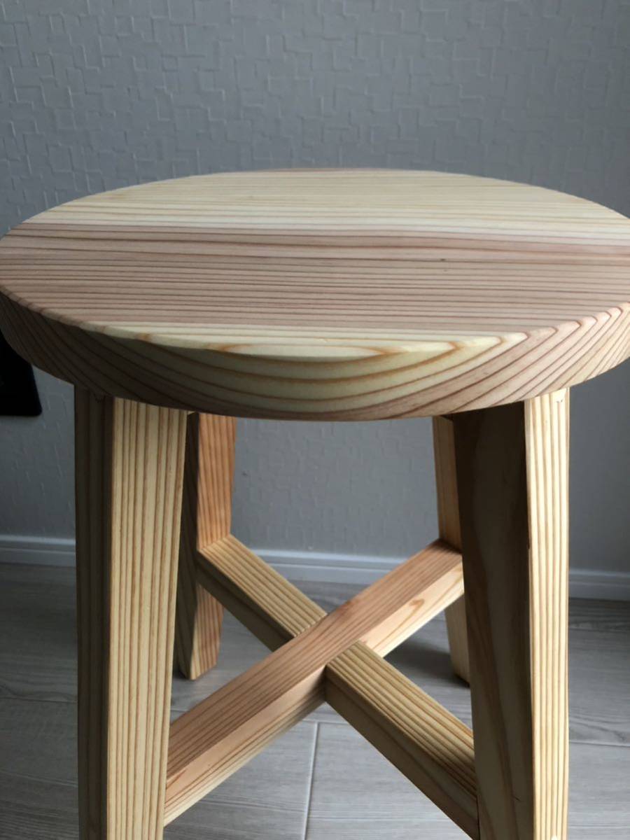 丸椅子、 stool、木製、おしゃれ、サイドテーブル、handmade、無垢材、2脚セット_画像4