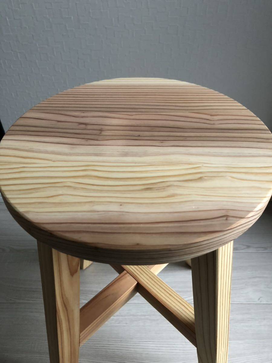 丸椅子、 stool、木製、おしゃれ、サイドテーブル、handmade、無垢材、2脚セット_画像6
