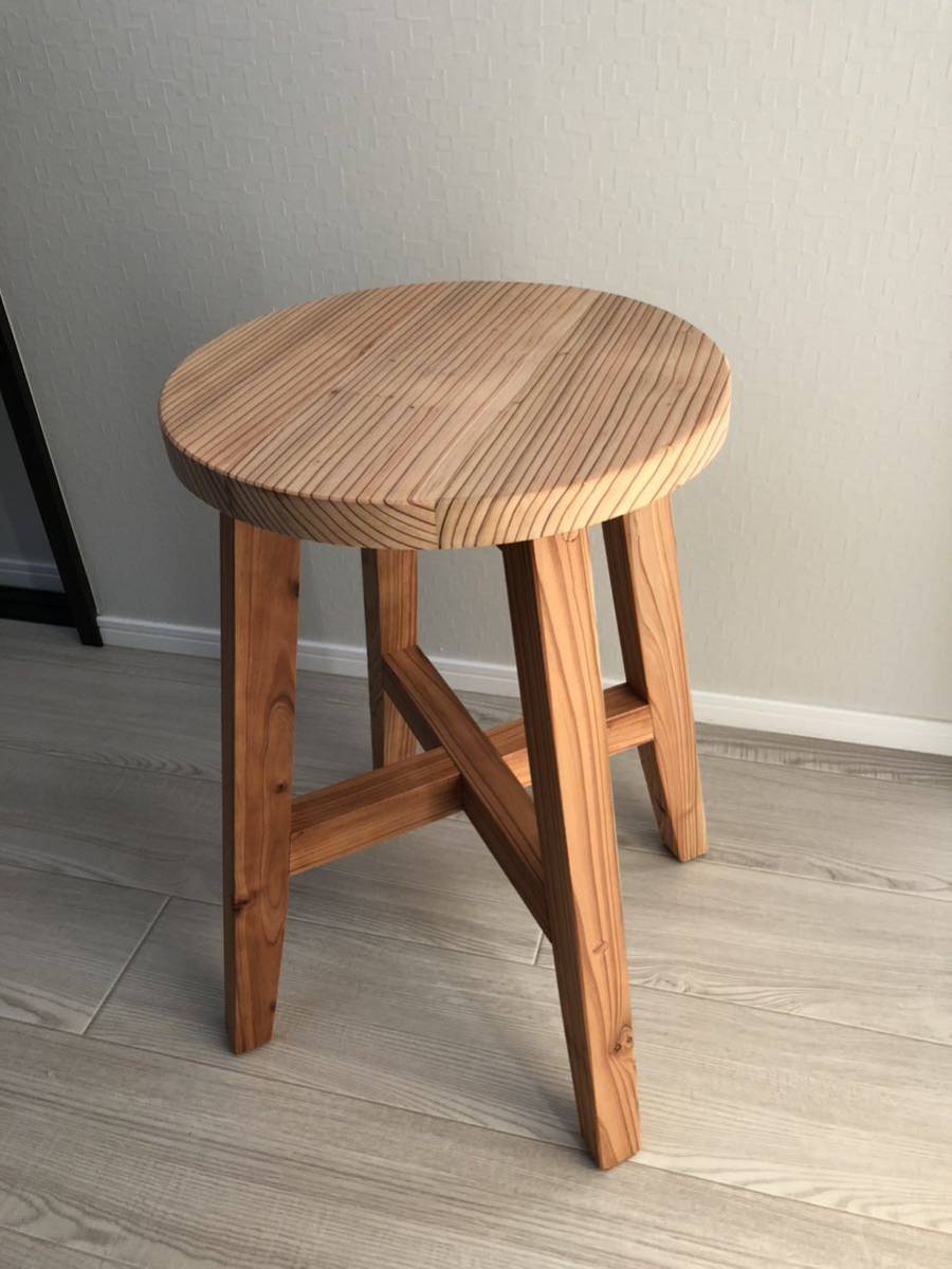 丸椅子・ stool・木製・おしゃれ・サイドテーブル・handmade・無垢材・ナチュラル_画像5