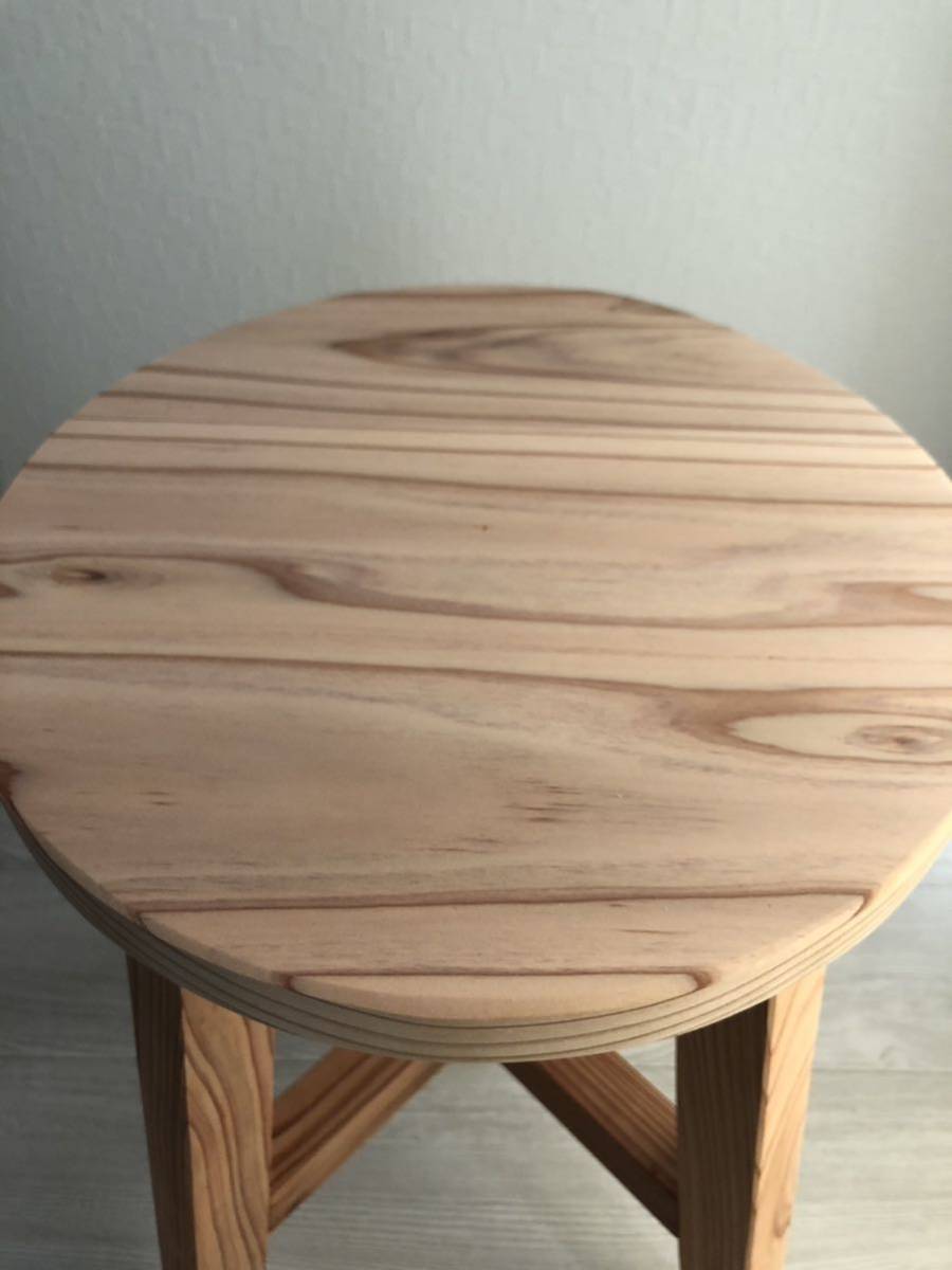 丸椅子・スツール・木製・おしゃれ・サイドテーブル・handmade・無垢材・2脚セット_画像5