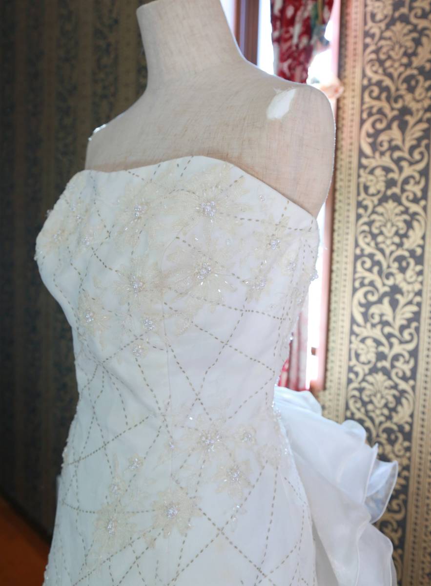 Sancta Carina thank takalina high class wedding dress 11 number L size mermaid line long train 