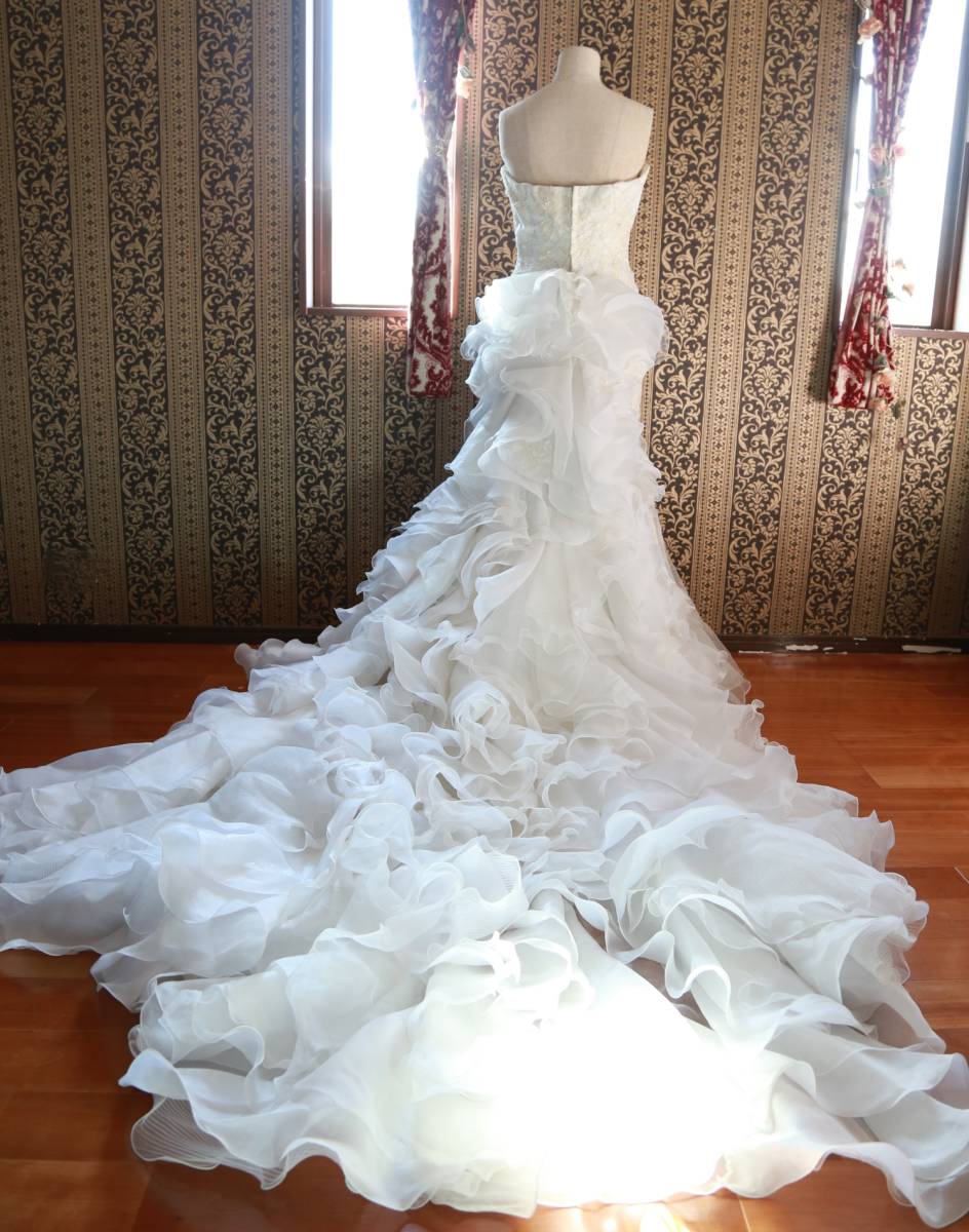 Sancta Carina thank takalina high class wedding dress 11 number L size mermaid line long train 