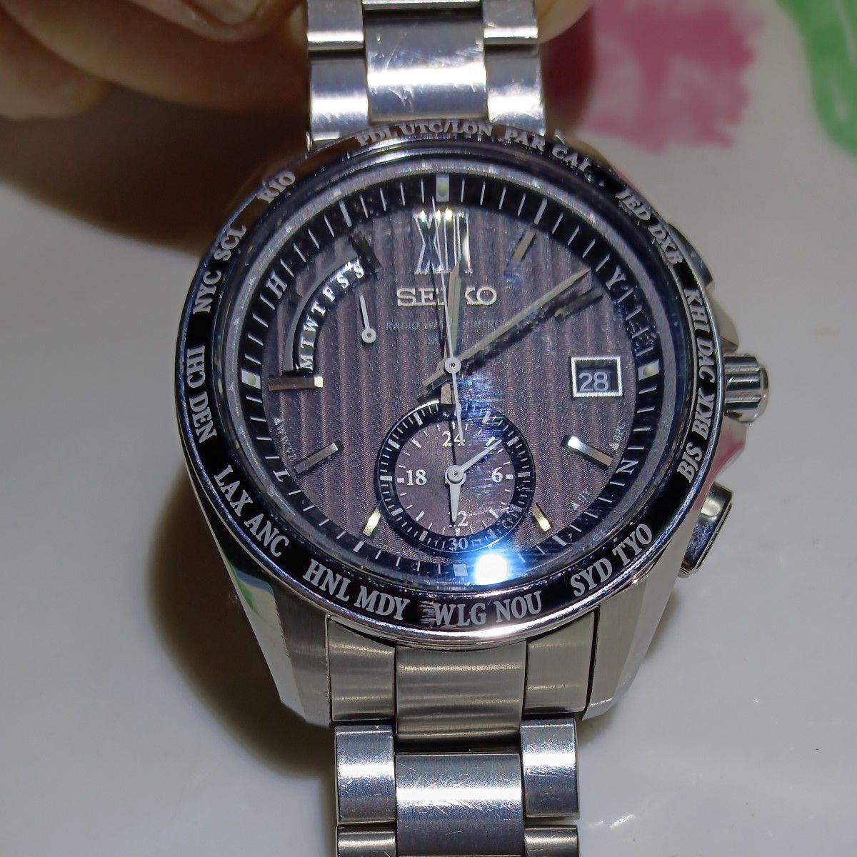 SEIKO 腕時計  セイコー ブライツ ワールドタイム デイデイト SAGA145/8B54-0AW0 ソーラー電波 メンズ