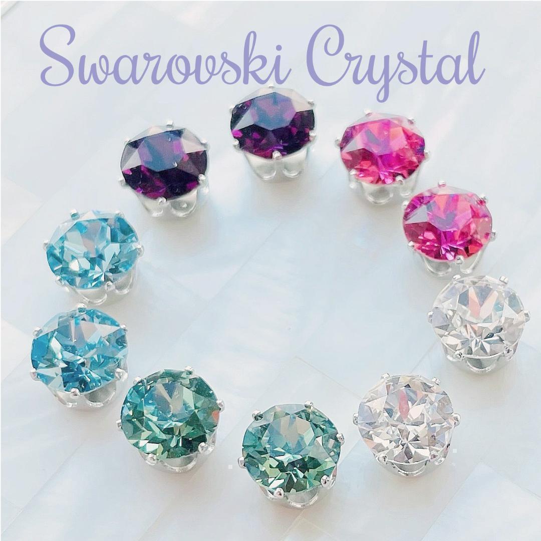 送料無料★akeeeeey★【再販】スワロフスキー★石座Setting 8mm×5色アソート 10個 L_Ⅶ　Swarovski ラインストーン チャーム