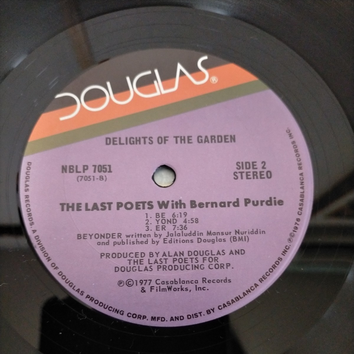 the last poets with bernard purdie delights of the garden last po.tsu Bernard pa-ti-douglas 1977 US LP record lyric card attaching .