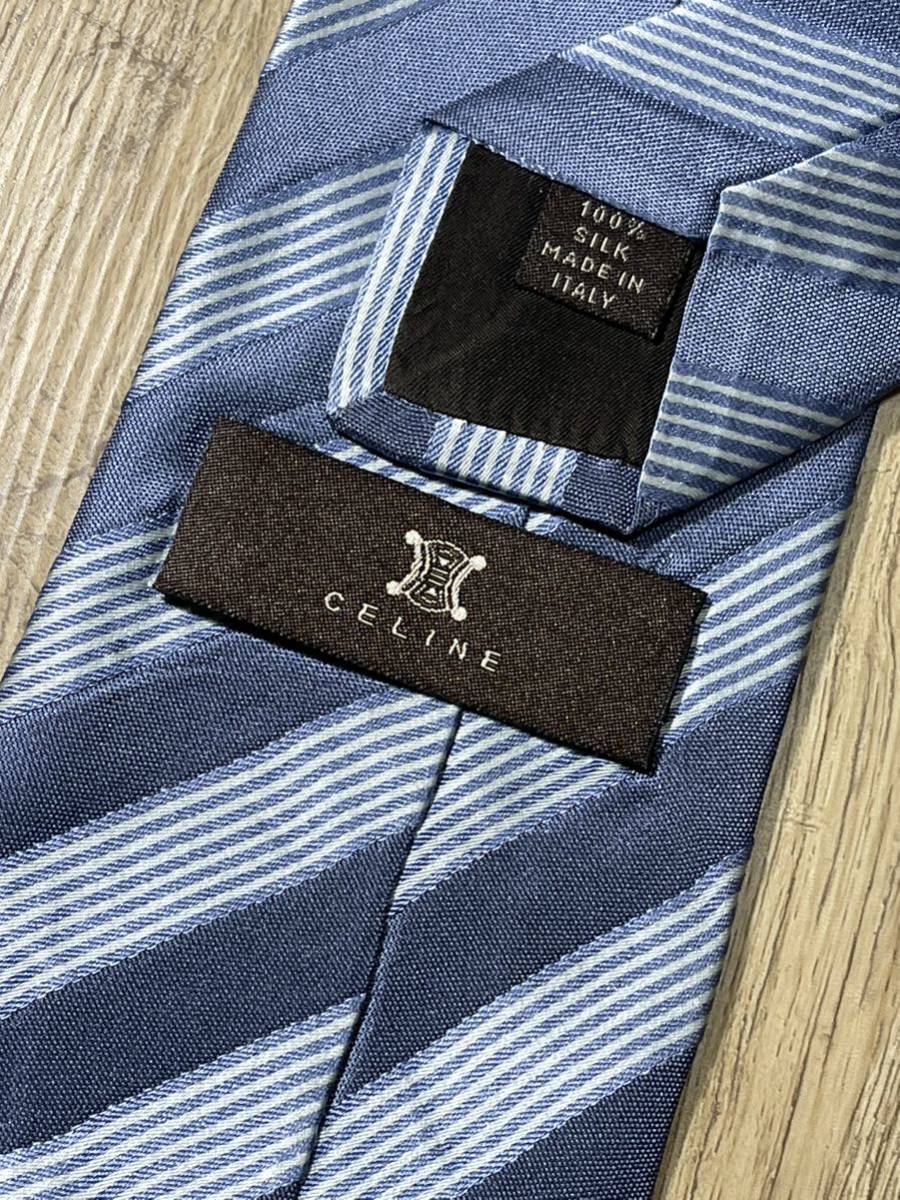  beautiful goods "CELINE" Celine stripe brand necktie 401035