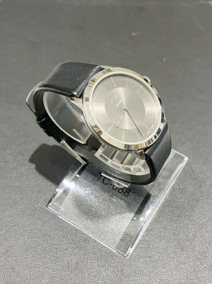 D4418 ジャンク　Calvin Klein k3M 221 カルバンクライン 腕時計 クォーツ ブラック _画像5