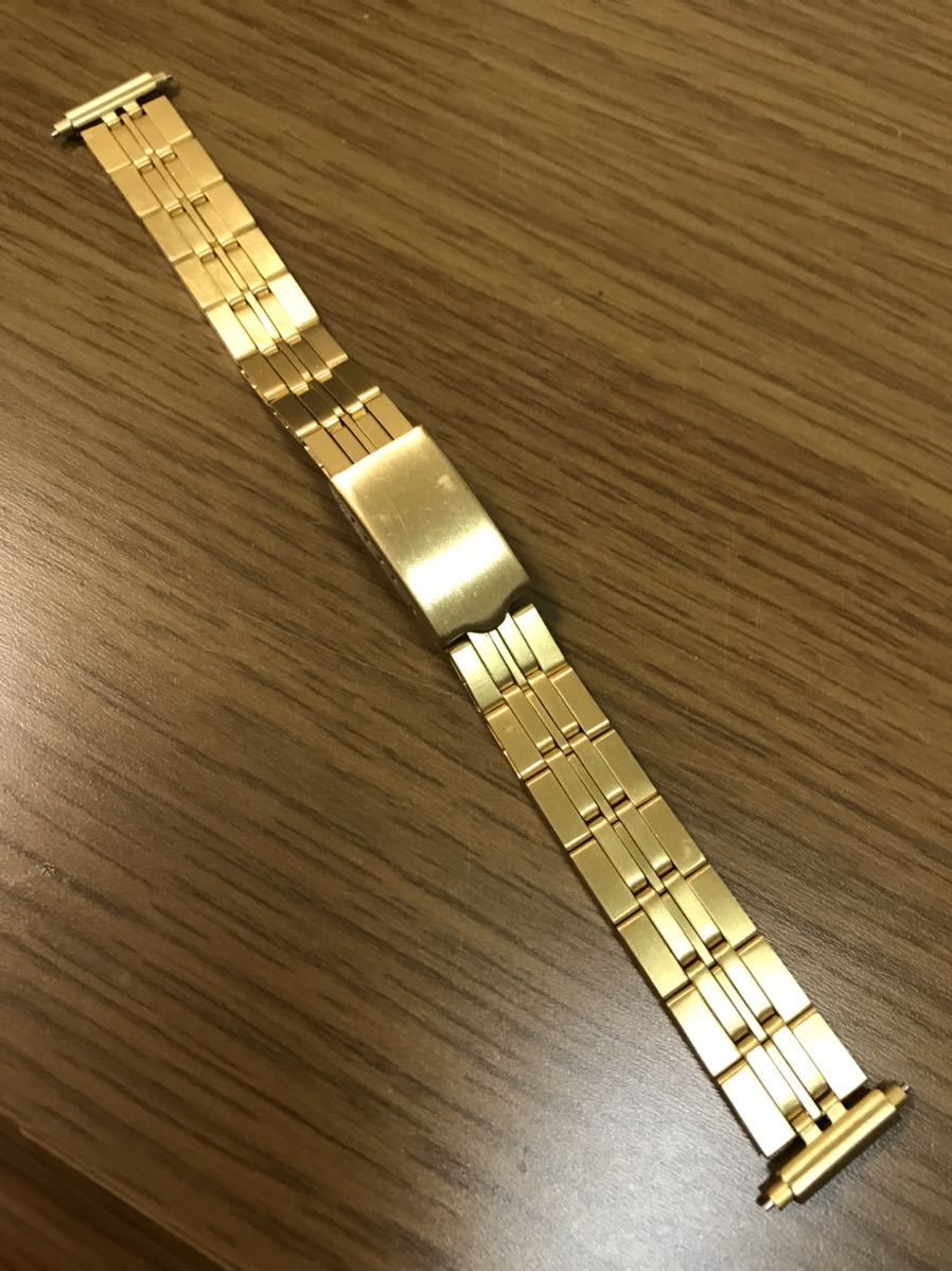 《未使用品》マルマン時計用替えベルト 12mm ステンレス製 K22GP表記 ゴールド艶消しカラー バネ棒付き ヴィンテージの画像1