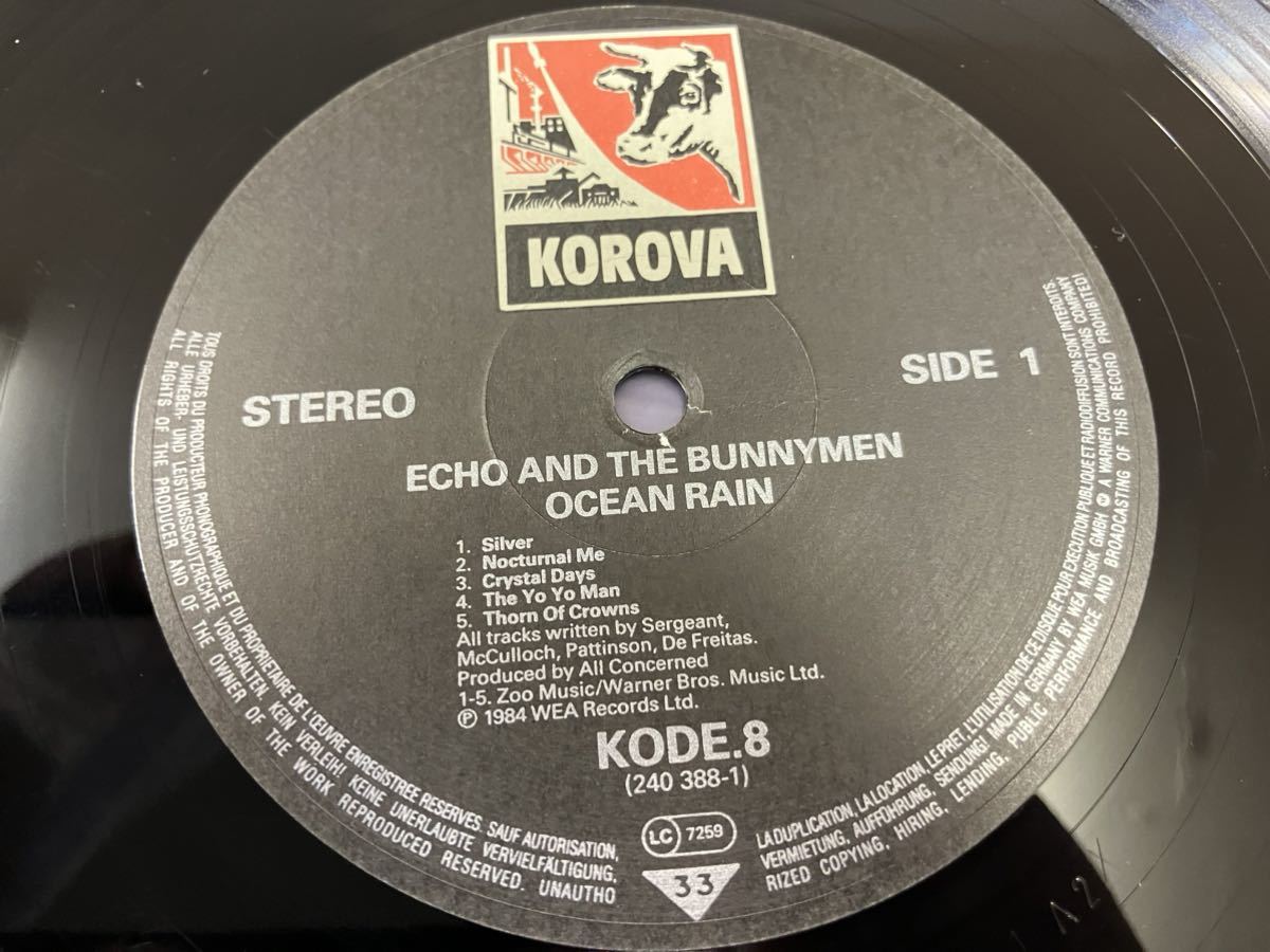 Echo＆The Bunnymen★中古LP/EUオリジナル盤「エコー＆ザ・バニーメン～Ocean Rain」_画像4