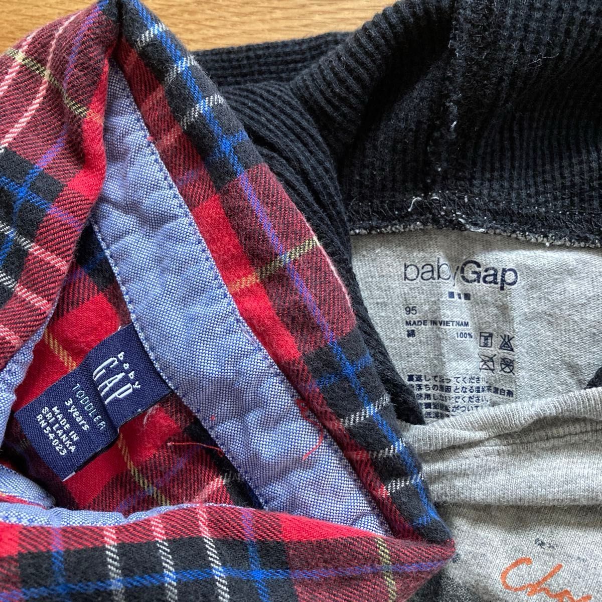 GAP ギャップ　長袖シャツ 長袖Tシャツ　フランネルシャツ　チェック　パーカー　95 3years キッズ ネルシャツ