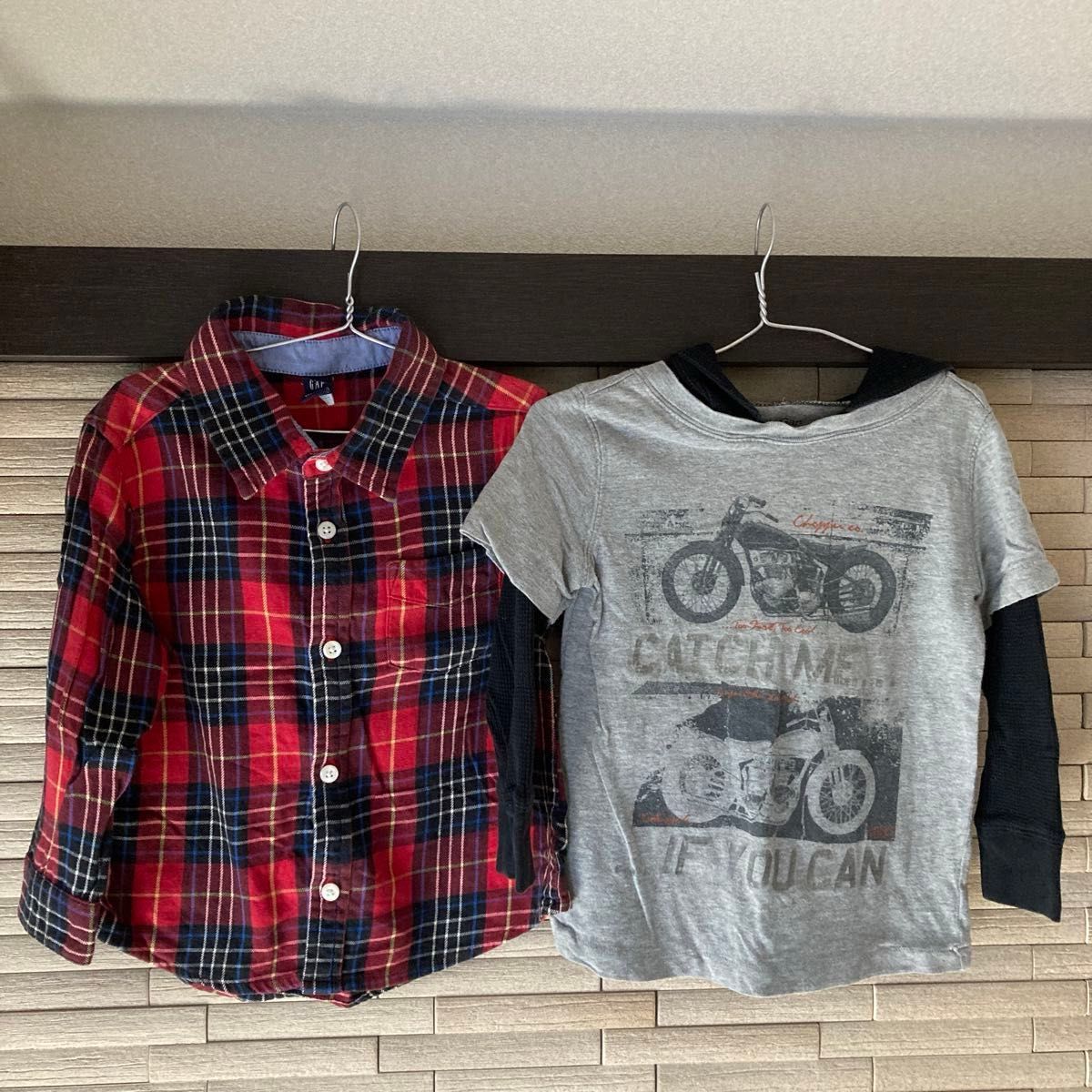 GAP ギャップ　長袖シャツ 長袖Tシャツ　フランネルシャツ　チェック　パーカー　95 3years キッズ ネルシャツ