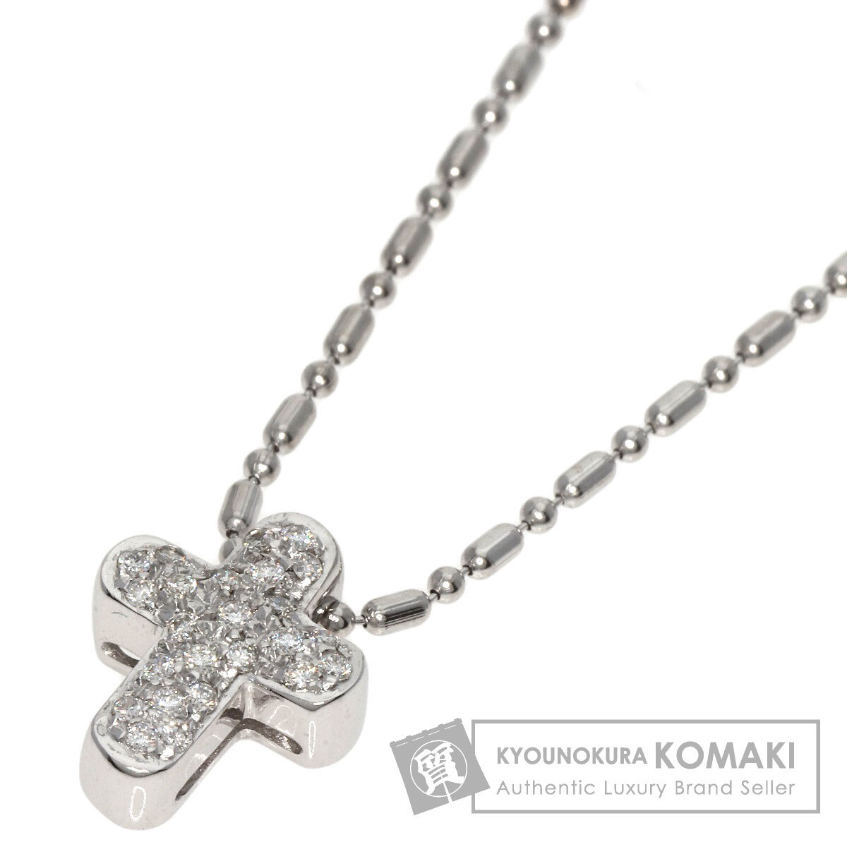 STAR JEWELRY  звезда  ...  крест    алмаз   ожерелье  K18 белый  золотой   женский   подержанный товар 