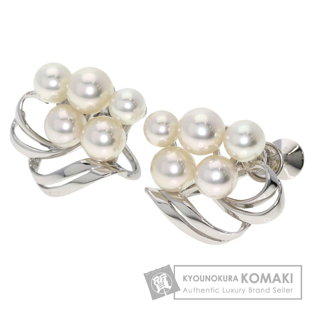 MIKIMOTO ミキモト パール 真珠 イヤリング シルバー レディース 中古の画像1