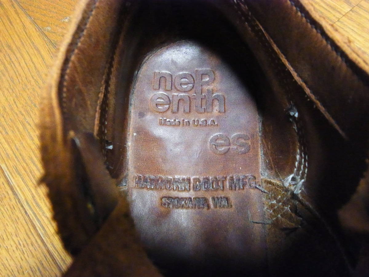 312-75/ Nepenthes special order /HATHORN/ is so-n/ rough out / suede / oxford / Work boots /6.5E