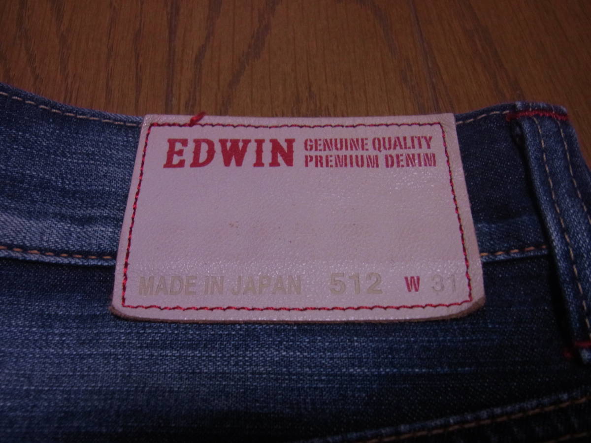 241-66/美品/裾上げ無し/EDWIN/エドウィン/WIND STOPPER/ウィンドストッパー/512WSP/防寒防風 裏地/ブーツカット/デニムパンツ/W31_画像4