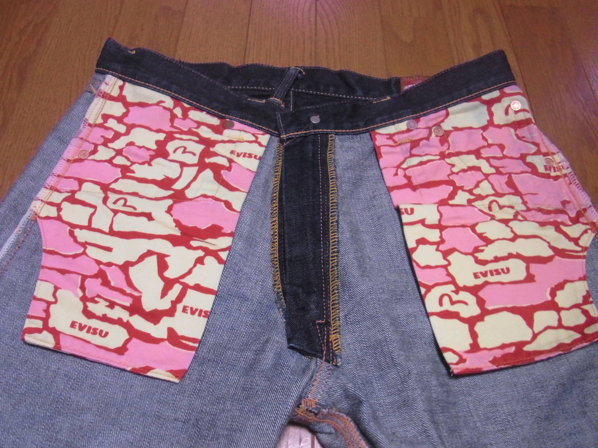 EVISU/エヴィス No2 迷彩スレーキ ピンクカモメ W33 EVISU/エヴィス No2 迷彩スレーキ ピンクカモメ W33