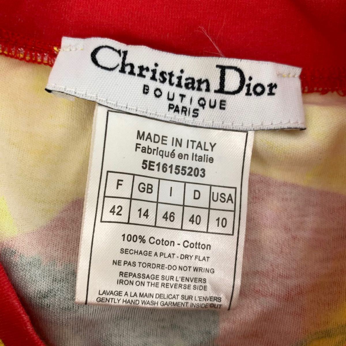 美品 Christian Dior クリスチャンディオール Tシャツ マルチカラー 42_画像5