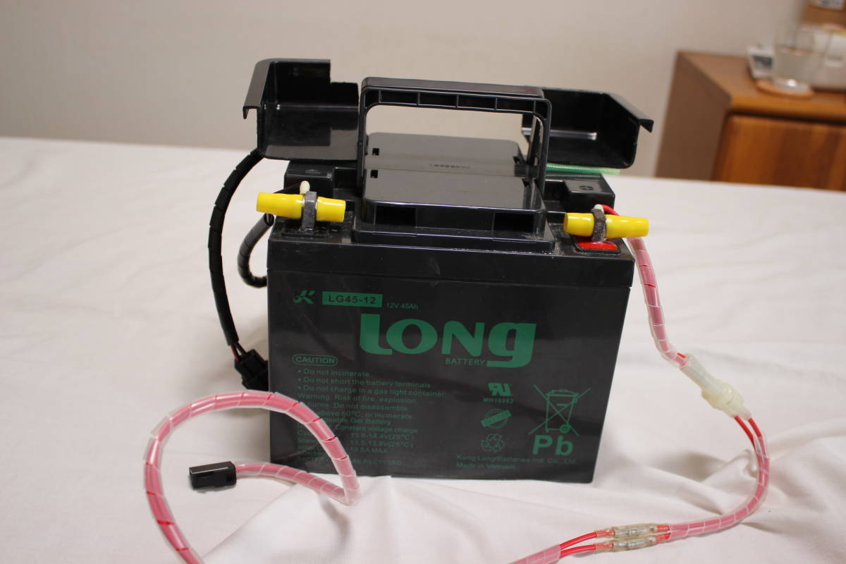 LONG ディープサイクルバッテリー（12V 45Ah）+収納ケース等_画像1