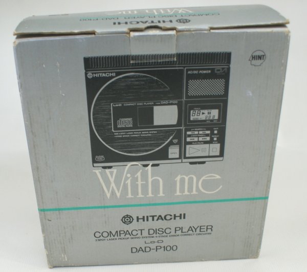 【当時物・希少】HITACHI DAD-P100 ポータブルCDプレーヤー　　箱　うち箱　ケーブル付属　ジャンク_画像8