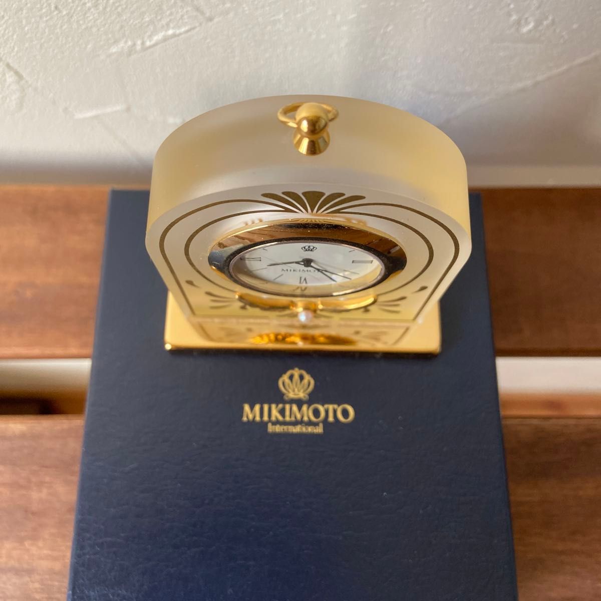 MIKIMOTOミキモト　パール付き置き時計
