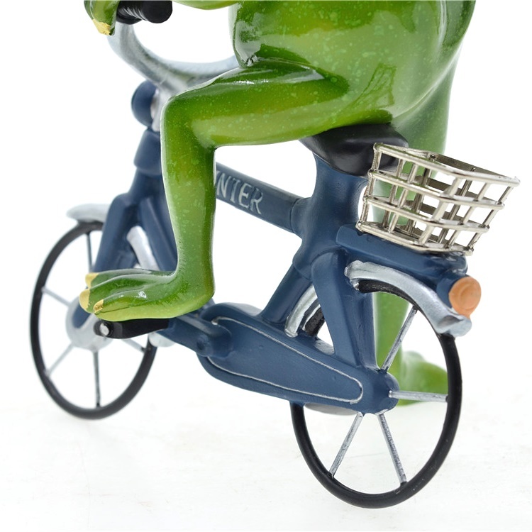 カエル 自転車 置物 蛙 かえる 自転車乗っているカエル カエル好き 動物 部屋 インテリア ドールハウス 樹脂 玄関 風水 ガーデン 庭 面白い_画像9