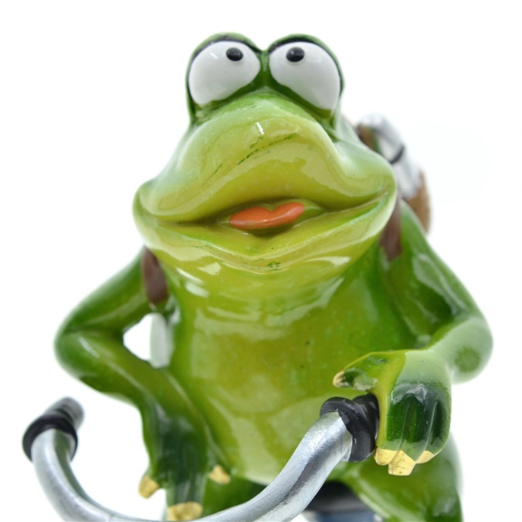 カエル 自転車 置物 蛙 かえる 自転車乗っているカエル カエル好き 動物 部屋 インテリア ドールハウス 樹脂 玄関 風水 ガーデン 庭 面白い_画像7