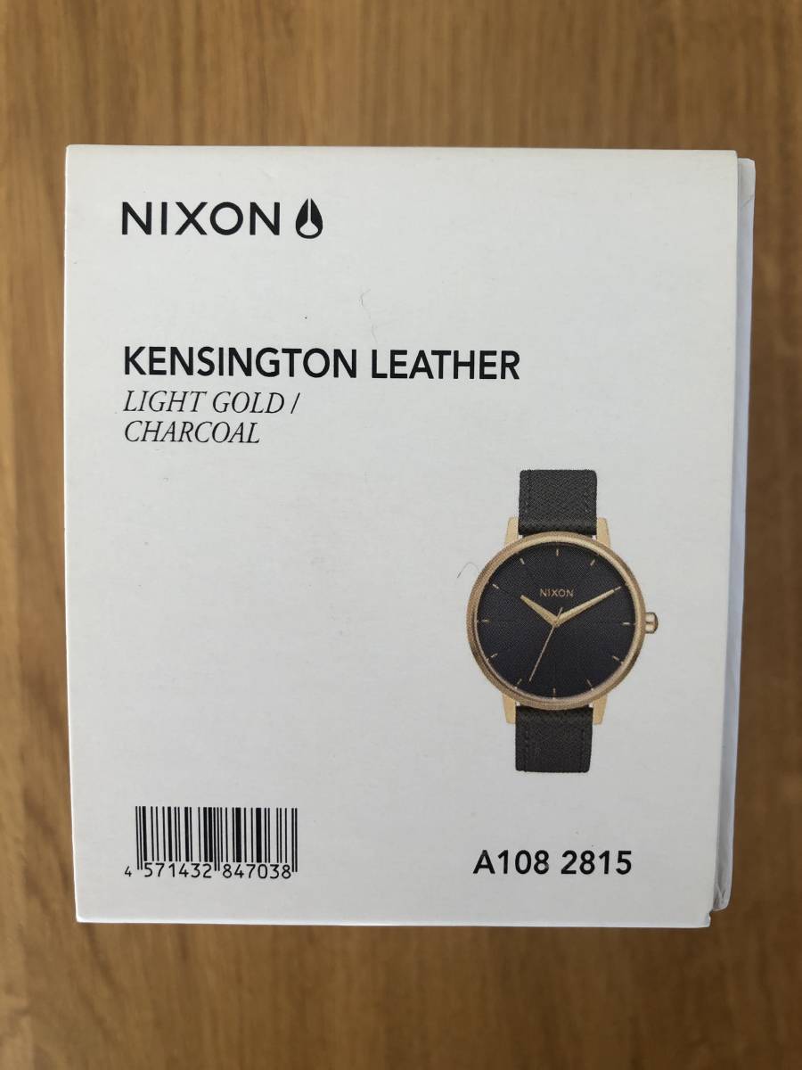 【未使用 新品】ニクソン Nixon ケンジントンレザー 腕時計 レディースウォッチ ライトゴールド×チャコール _画像5