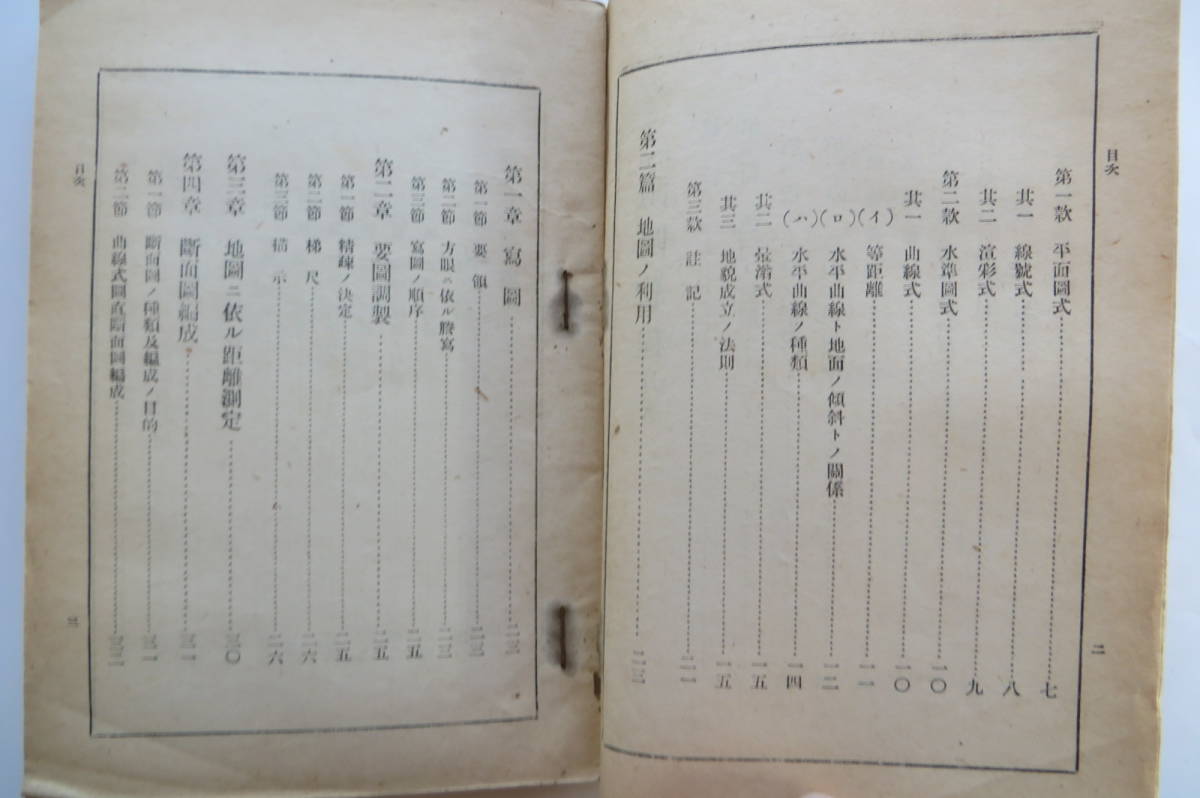 6905 測図教程 陸軍教導学校 地図の現示法 写図 距離測定 断面図編成　1937年 昭和12年初版　傷み有り 最終出品_画像4