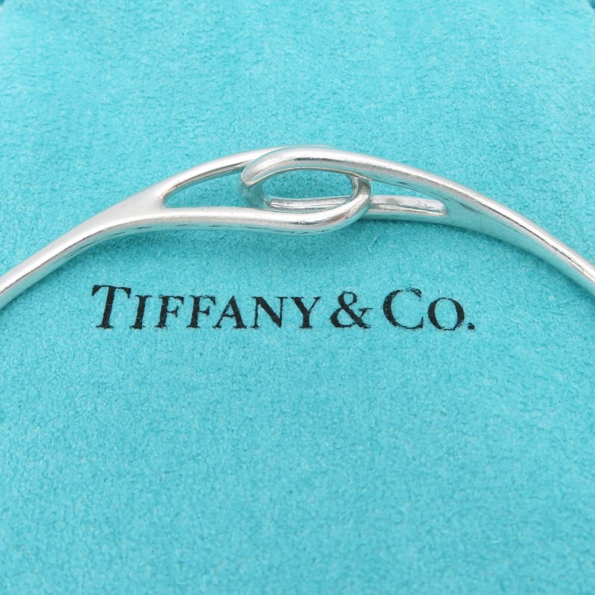 【送料無料】 美品 Tiffany&Co. ティファニー ダブル ループ ノット シルバー バングル STERLING SV925 ブレスレット KM4_画像5